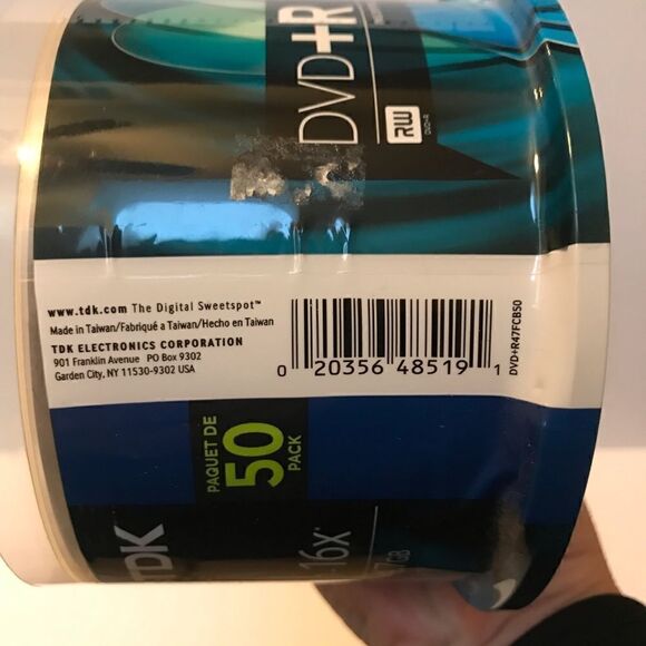 NIP TDK DVD+R 50 pack 1–16X blank recordable CDs - Picture 3 of 4